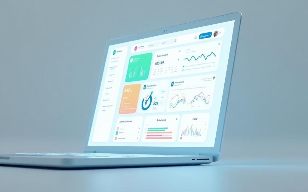 Modern educational platform interface screenshot showing dashboards and learning modules